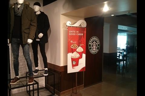 The Starbucks in the New Look Oxford Circus store